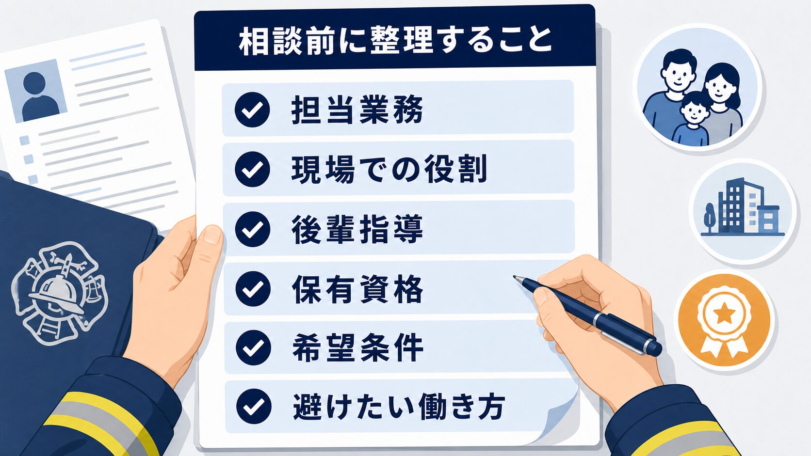 転職相談や職務経歴書作成前に消防士が整理することのチェックリスト