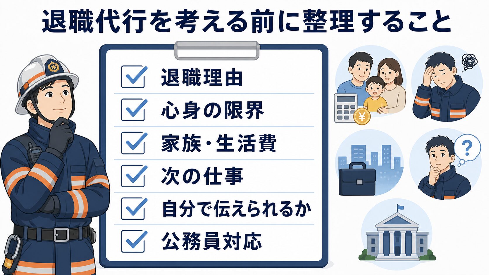 退職代行を考える前に整理することのチェックリスト図解
