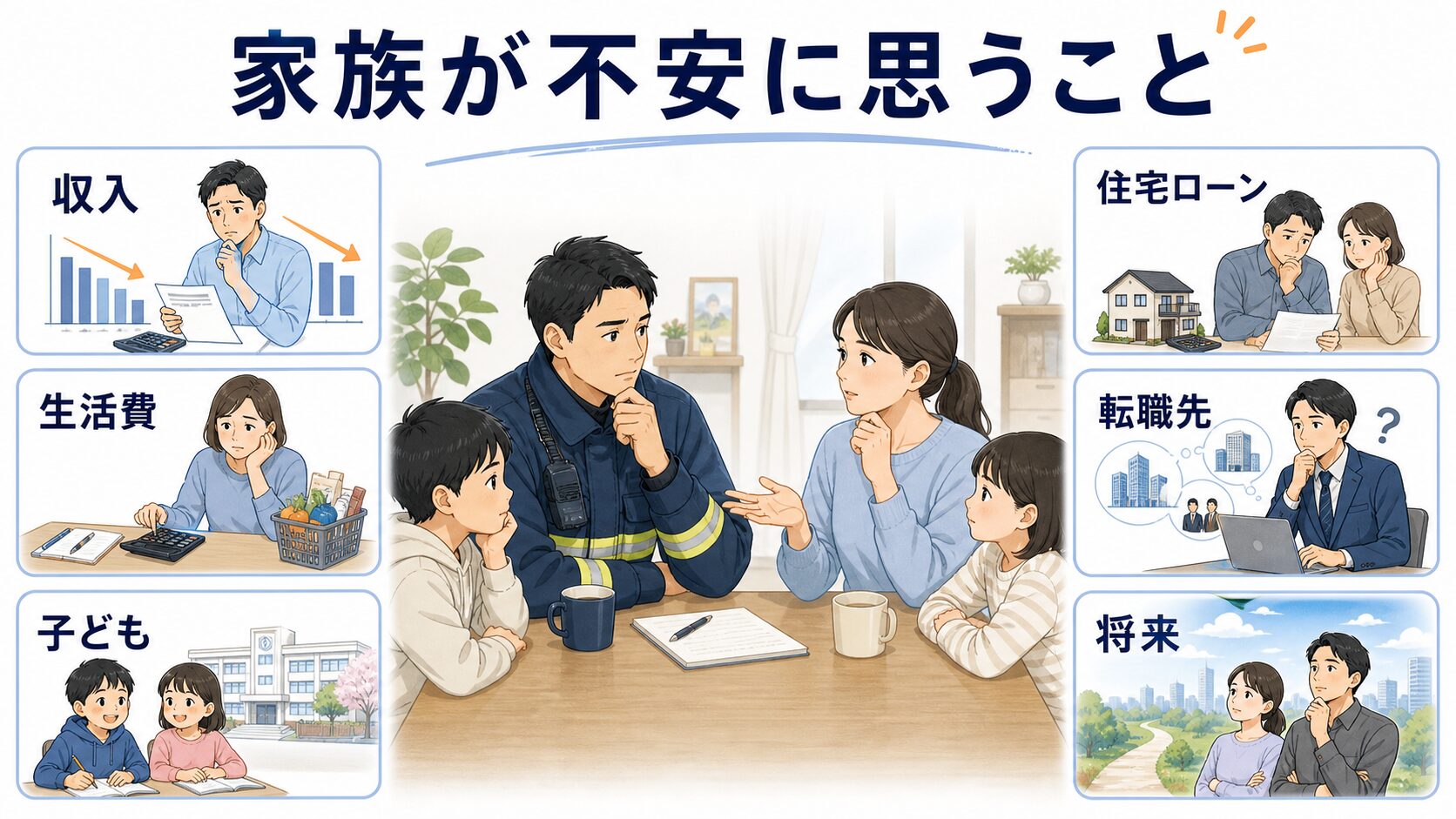 家族が消防士の退職に不安を感じる理由を整理した図解